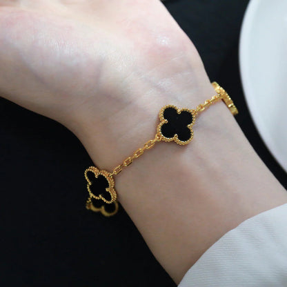 [Amore Jewelry] CLOVER 5 MOTIF ONYXS BRACELET COLLECTION