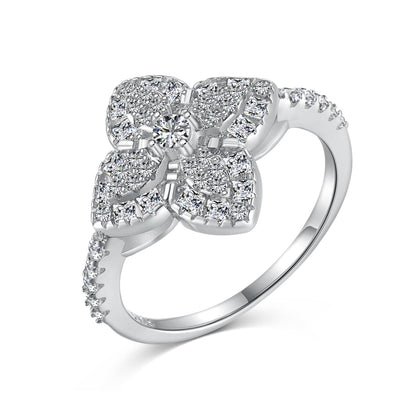 [Amore Jewelry]Luxurious Colorful Flower Shape Banquet Ring