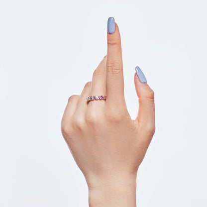 [Amore Jewelry]Delicate Vibrant Emerald Cut Daily Ring