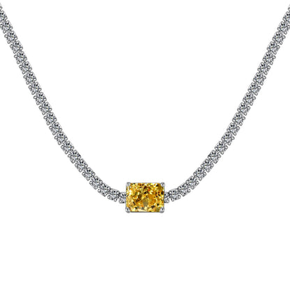 [Amore Jewelry]2.0 carat Ornate Emerald Cut Necklace