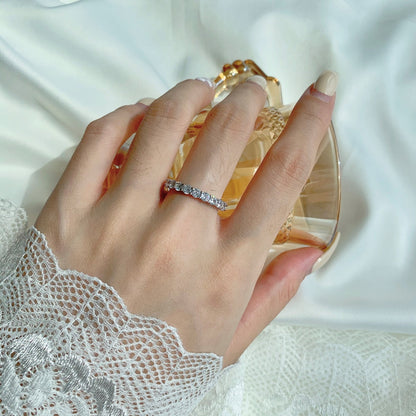 [Amore Jewelry]Sparkling Round Cut Tennis Ring