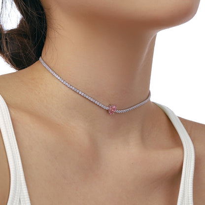 [Amore Jewelry]1.0 carat Unique Pear Cut Tennis Necklace