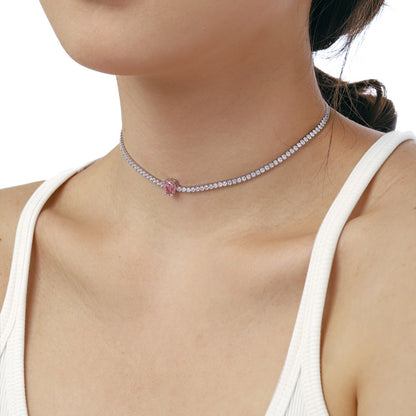 [Amore Jewelry]1.0 carat Unique Pear Cut Tennis Necklace