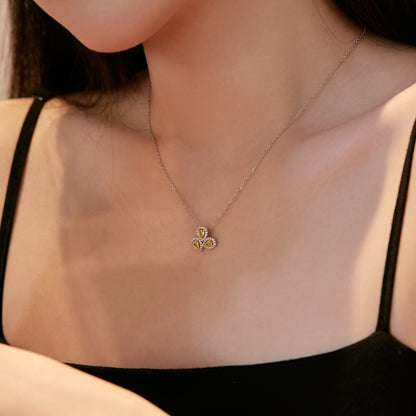 [Amore Jewelry]Elegant Flower Shape Pear Cut Necklace