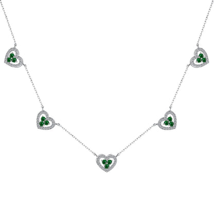 [Amore Jewelry]Sparkling Five Heart Necklace