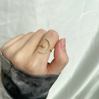 [Amore Jewelry]Eternity Moon & Star Ring
