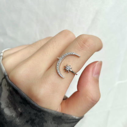 [Amore Jewelry]Eternity Moon & Star Ring