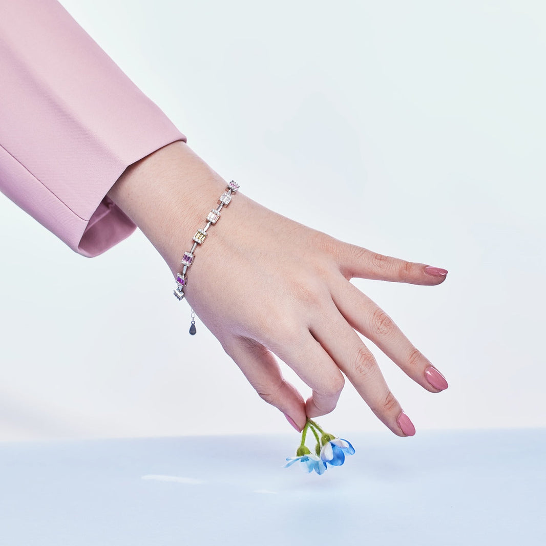 [Amore Jewelry]Dainty Charming Emerald Cut Daily Bracelet