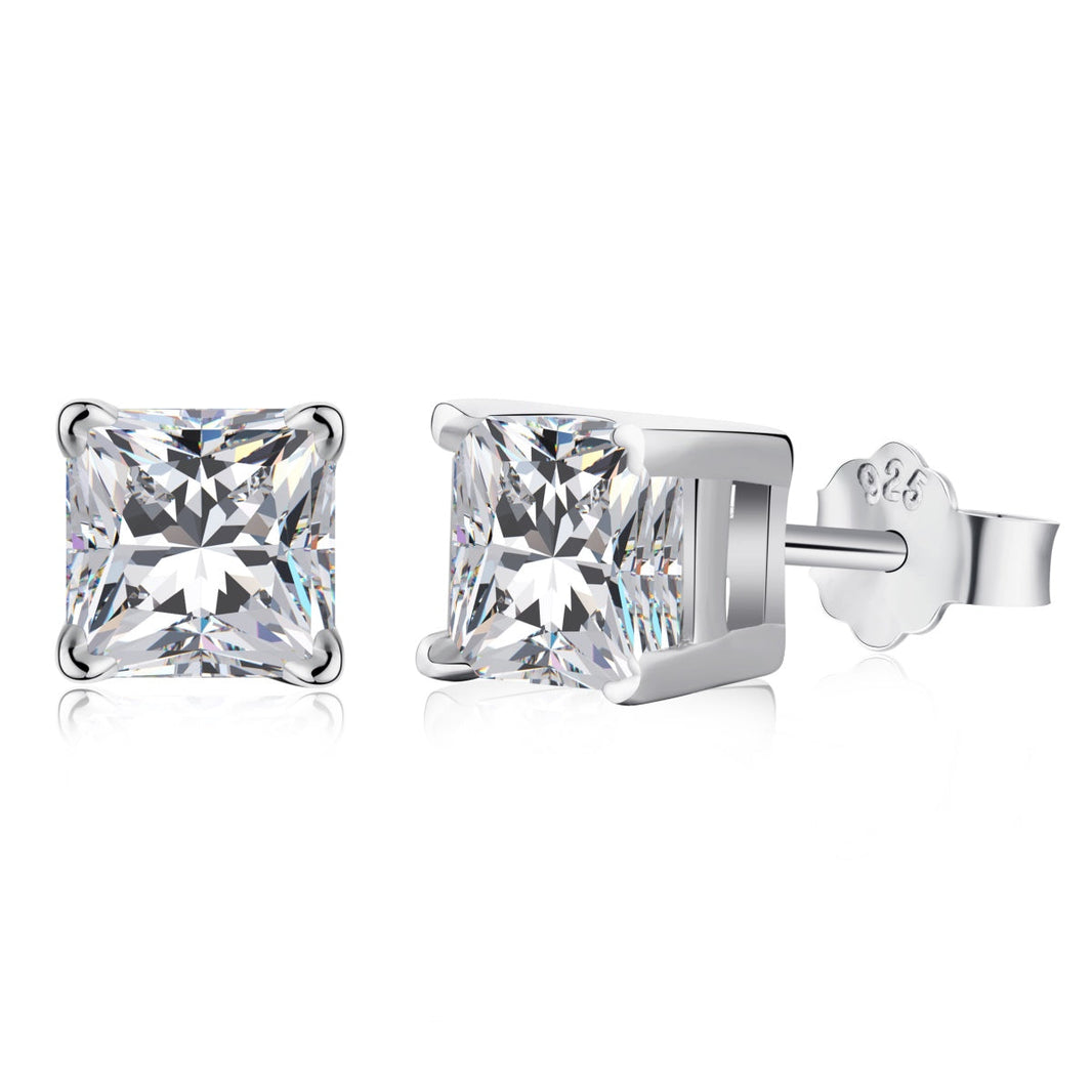 [Amore Jewelry]1.0 Carat Radiant Princess Cut Wedding Earrings