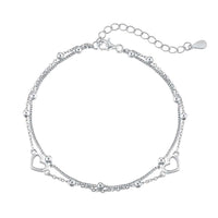 [Amore Jewelry]Dainty Double Layer Love Heart Bracelet