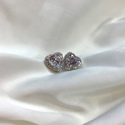 [Amore Jewelry]Sparkling Heart Shape Lover Earrings