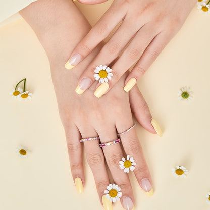 [Amore Jewelry]Ornate Colorful Round Cut Tennis Ring