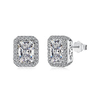 [Amore Jewelry]1.0 Carat Luxurious Dainty Emerald Cut Daily Earrings