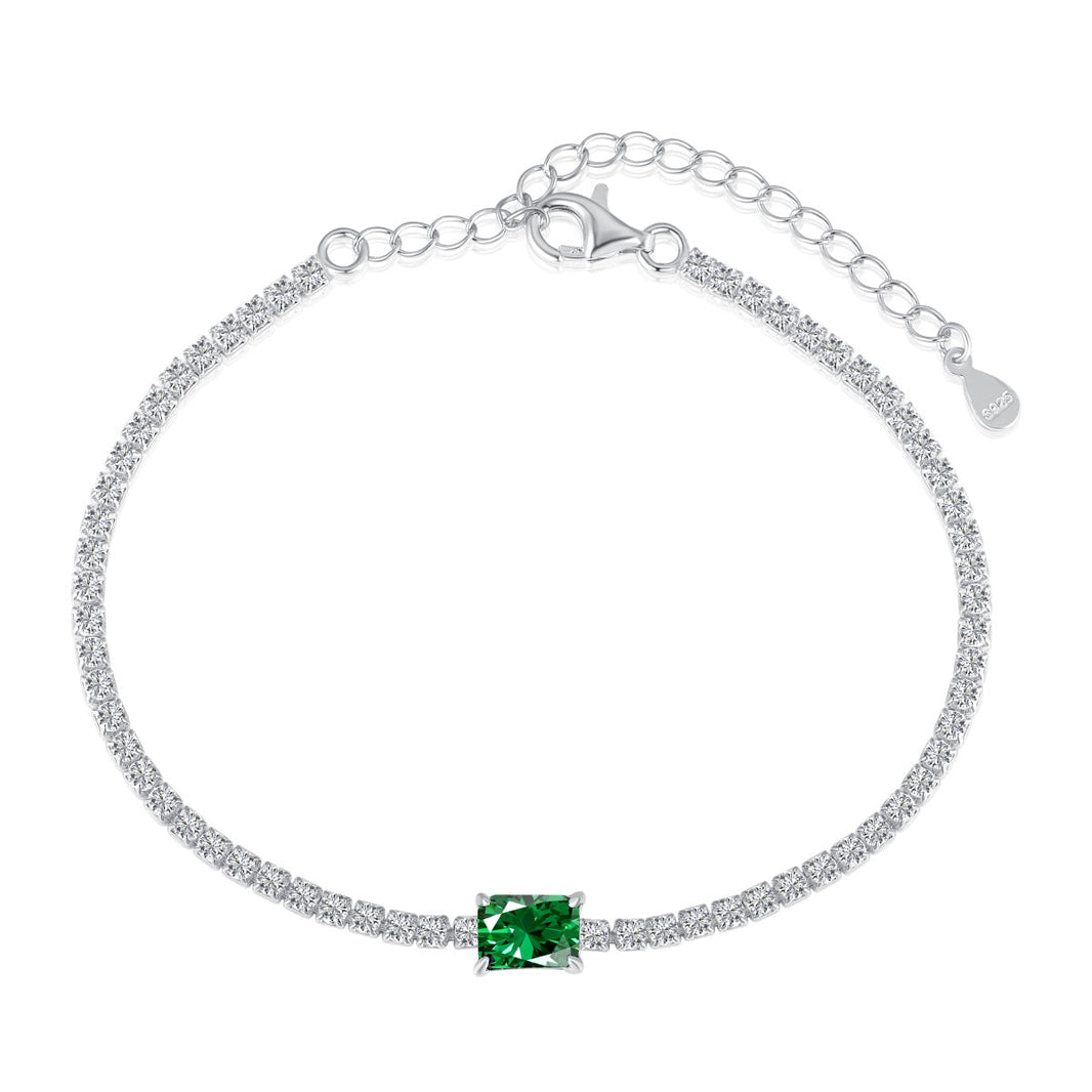 [Amore Jewelry]1.0 Carat Unique Emerald Cut Banquet Bracelet