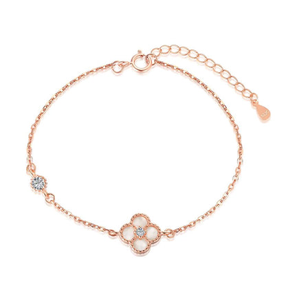 [Amore Jewelry]Delicate Four Leaf Clover Bracelet