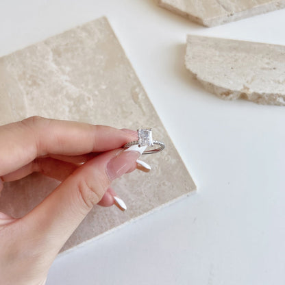 [Amore Jewelry]2.0 Carat Dazzling Sparkling Radiant Cut Party Ring