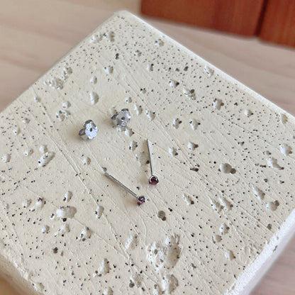 [Amore Jewelry]Delicate Solitaire Earrings