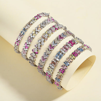 [Amore Jewelry]Delicate Colorful Multi Cut Party Bracelet