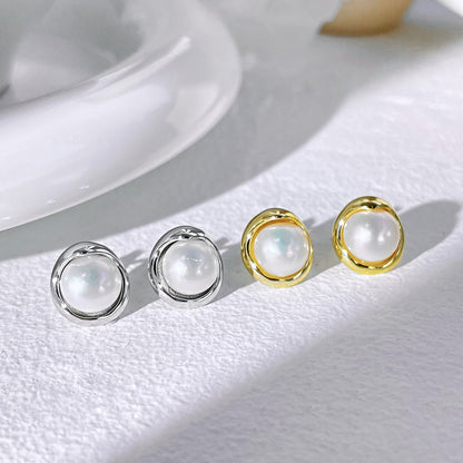 [Amore Jewelry]Dainty Bread Pearl Earrings
