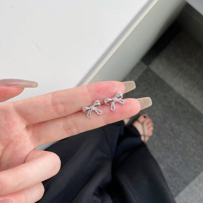 [Amore Jewelry]Dainty Bow Shape Earrings