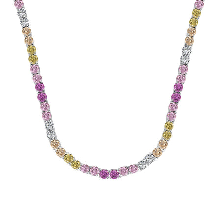 [Amore Jewelry]Delicate Colorful Tennis Necklace