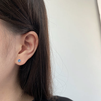 [Amore Jewelry]Sparkling Colorful Round Shape Earrings