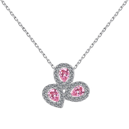 [Amore Jewelry]Elegant Flower Shape Pear Cut Necklace