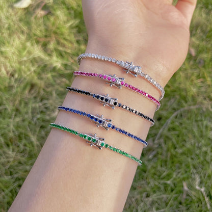 [Amore Jewelry]Radiant Colorful Round Cut Party Bracelet