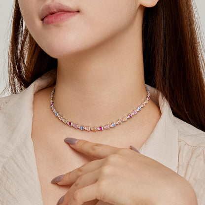 [Amore Jewelry]Radiant Colorful Rainbow Necklace