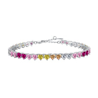 [Amore Jewelry]Luxurious Colorful Romantic Heart Shape Lover Bracelet