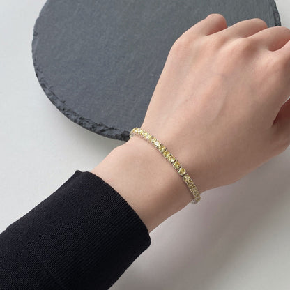 [Amore Jewelry]Ornate Dazzling Round Cut Tennis Bracelet