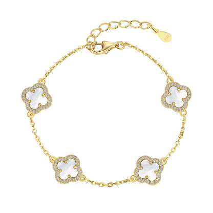 [Amore Jewelry]Four-Leaf Clover Exquisite Bracelet