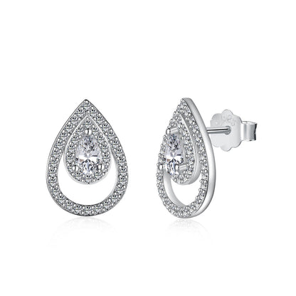 [Amore Jewelry]Sparkling Delicate Water Drop Shape Daily Earrings