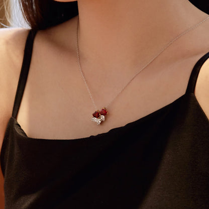 [Amore Jewelry]Dainty Red Heart Necklace