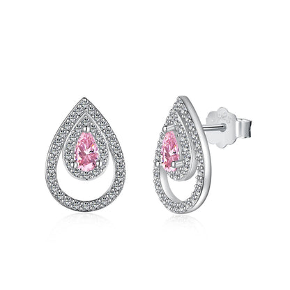 [Amore Jewelry]Sparkling Delicate Water Drop Shape Daily Earrings
