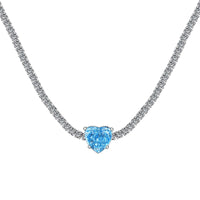 [Amore Jewelry]2.0 Carat Sparkling Tennis Heart Cut Necklace