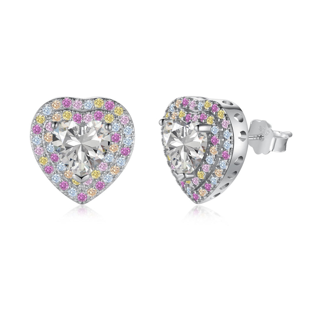 [Amore Jewelry]Dazzling Heart Shape Lover Earrings