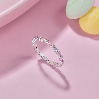 [Amore Jewelry]Charming Colorful Round Cut Daily Ring