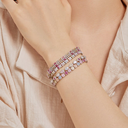 [Amore Jewelry]Dainty Radiant Emerald Cut Daily Bracelet