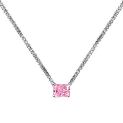 [Amore Jewelry]4.0 Carat Elegant Radiant Cut Necklace