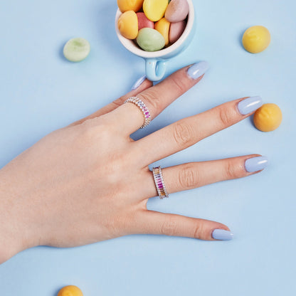 [Amore Jewelry]Splashy Ornate Emerald Cut Cocktail Ring