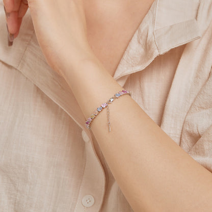 [Amore Jewelry]Ornate Colorful Flower Shape Party Bracelet