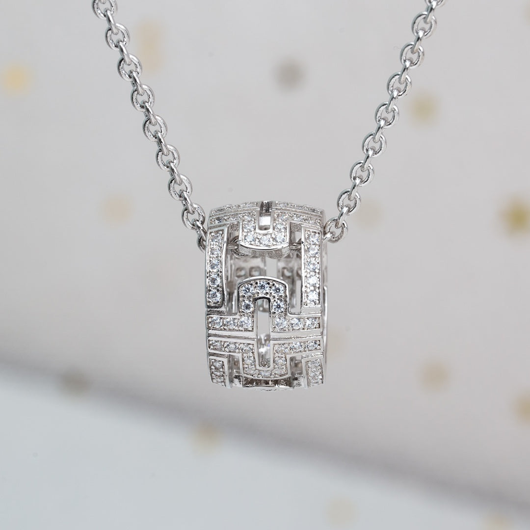 [Opulent Aurora]PARENTESI NECKLACE SILVER DIAMOND