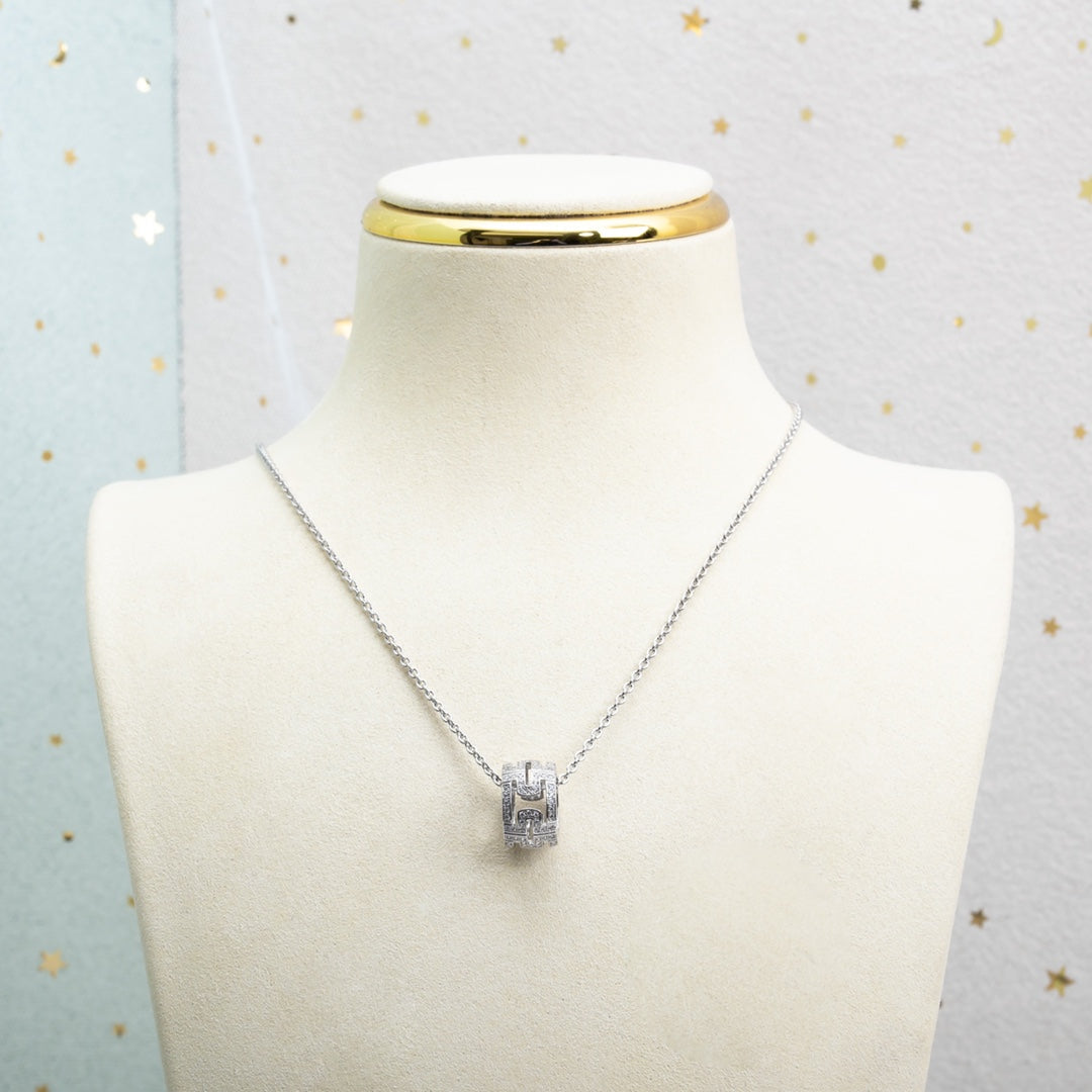 [Opulent Aurora]PARENTESI NECKLACE SILVER DIAMOND