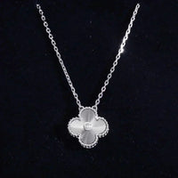[Amore Jewelry]CLOVER  15MM DIAMOND LASER NECKLACE SILVER