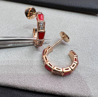 [Amore Jewelry]SERPENTI CARNELIAN PINK GOLD EARRINGS