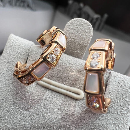 [Amore Jewelry]SERPENTI MOP PINK GOLD EARRINGS
