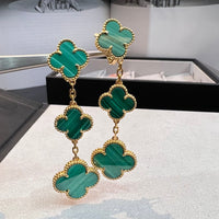 [Amore Jewelry]CLOVER MALACHITE 3 MOTIFS GOLD