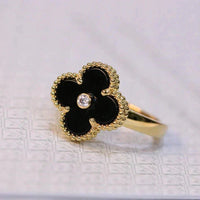 [Amore Jewelry]CLOVER ONYX RING GOLD DIAMOND