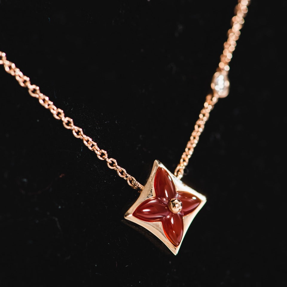 [Opulent Aurora]STAR NECKLACE PINK GOLD 1 DIAMOND